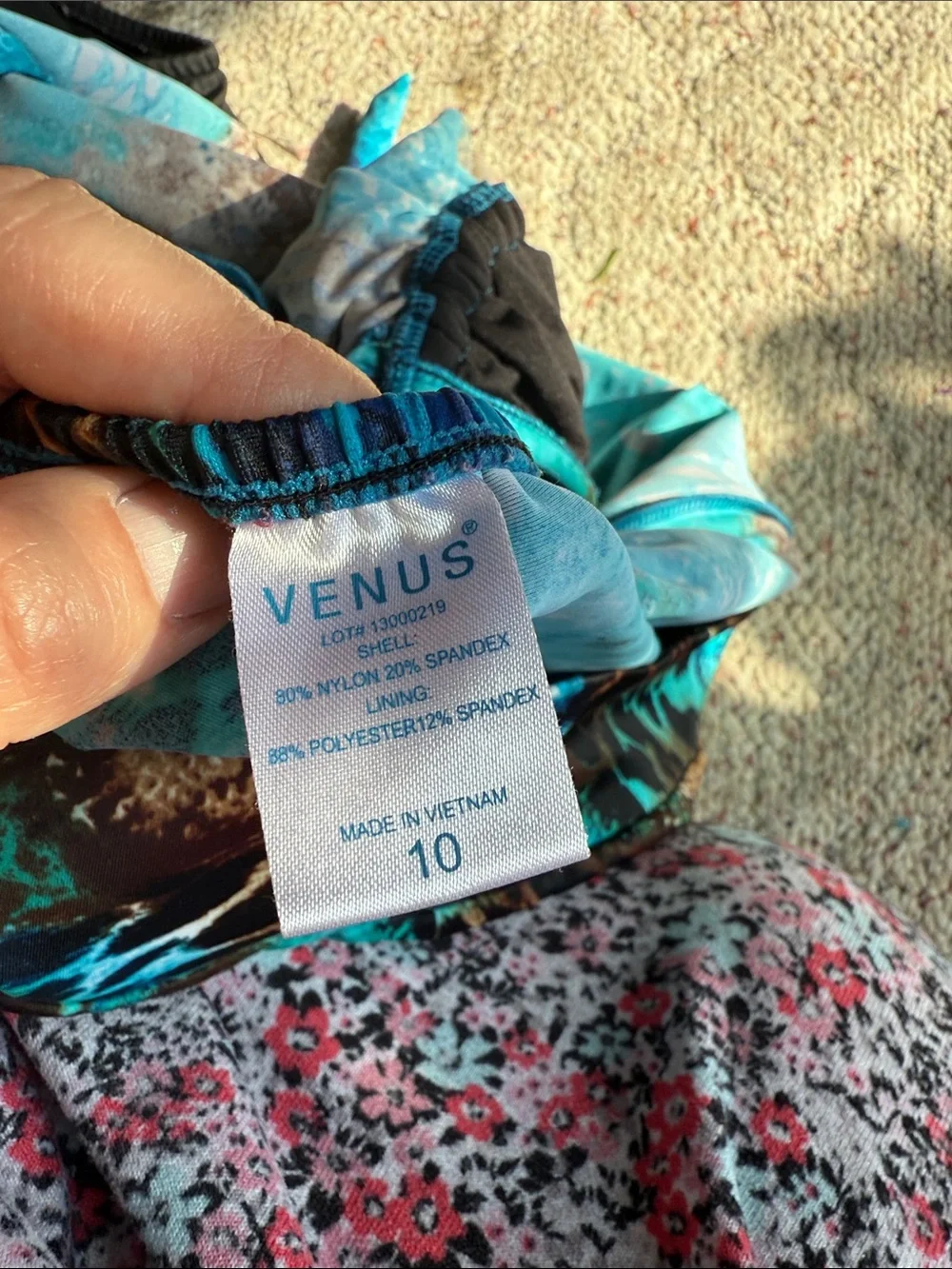 VENUS Teal and Black Two-Piece Swim Set